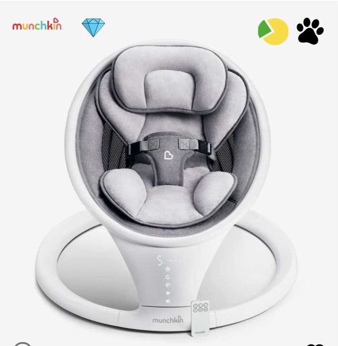 Заколисуючий центр Munchkin Baby Swing з функцією Bluetooth