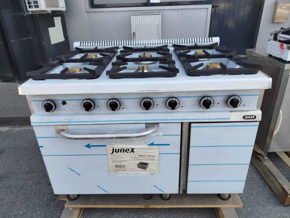 Fogão a Gás de 6 Bocas + Forno + Armário - JUNEX - NOVO