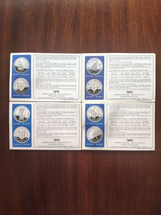 Moedas de 100 escudos Prata "Descobrimentos Portugueses"