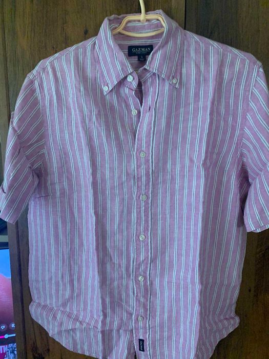 Мужская льняная рубашка с коротким рукавом от Gazman  M