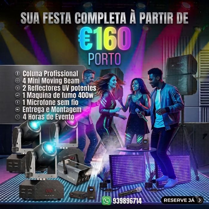 COLUNAS DE SOM & ILUMINAÇÃO para Pequenos Eventos