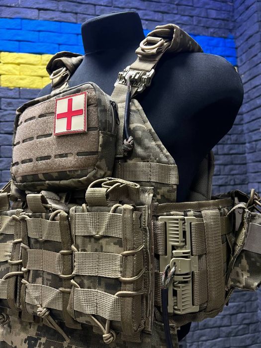 Плитоноска оригинал АТТАСК пиксель, плитоноска з підсумками піксель