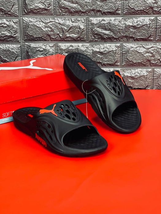 Пенные мужские шлепки пума / Тапочки Puma Ferrari / шлепки подростковые  Пума Ферари / шлепки Пума / Феррари