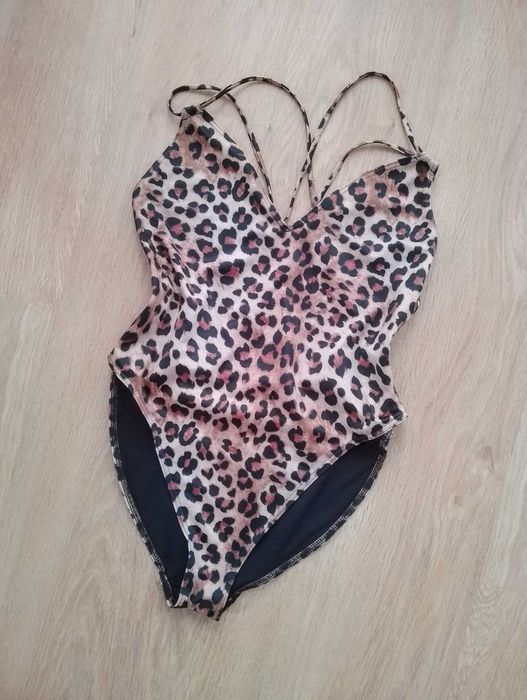 ASOS jednoczęściowy kostium strój kąpielowy w panterkę cętki 44 XXL