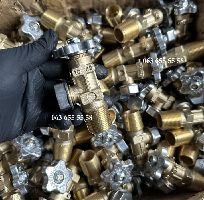 Кран газовый ВБ2, вентиль баллонный пропановый ВБ2 с конусной резьбой
