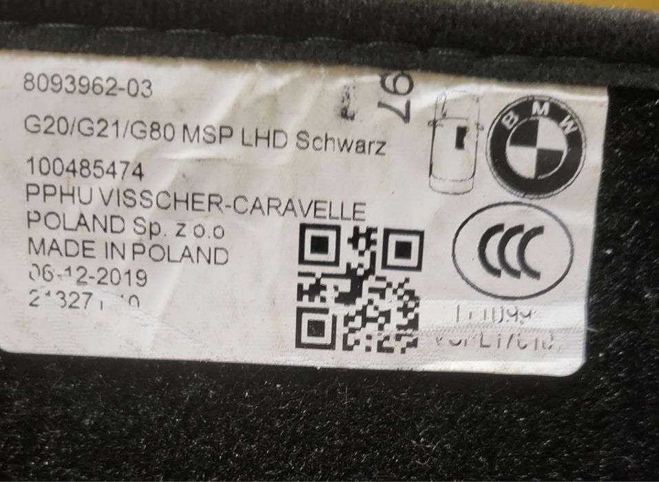 Dywaniki bmw g20/21/g80 mpakiet