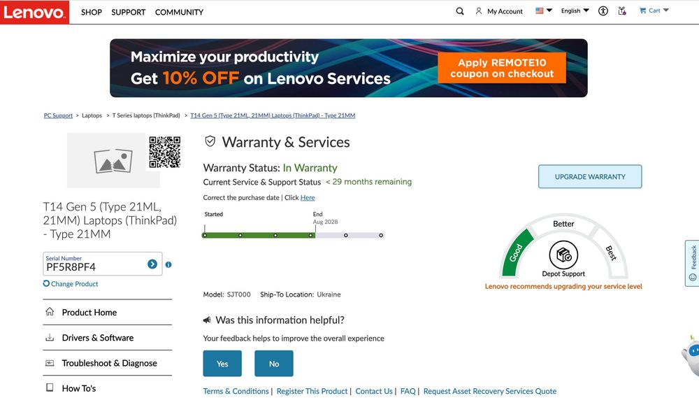 Ноутбук Lenovo ThinkPad T14 Gen5/Ultra7 165U/32/512/Магазин/Гарантія!