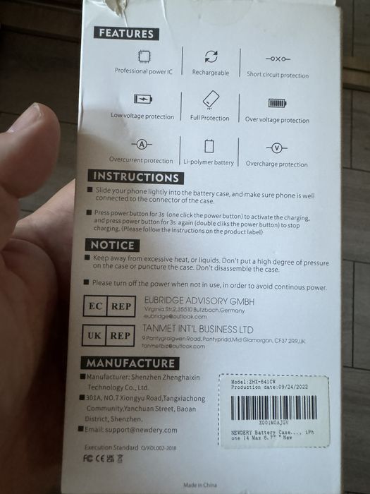 Iphone 14 pro max powerbank newderry 10k