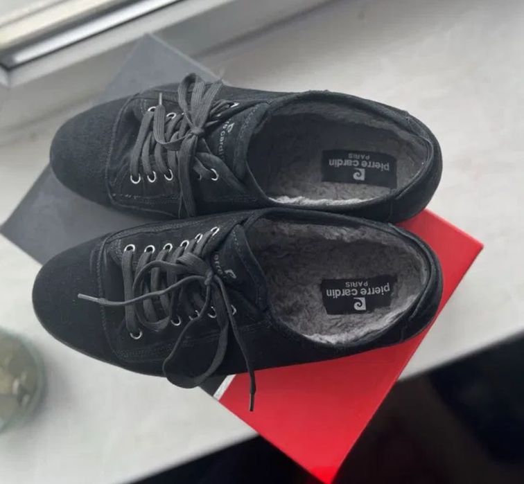 теплі на натуральному хутрі кросівки pierre cardin оригінал