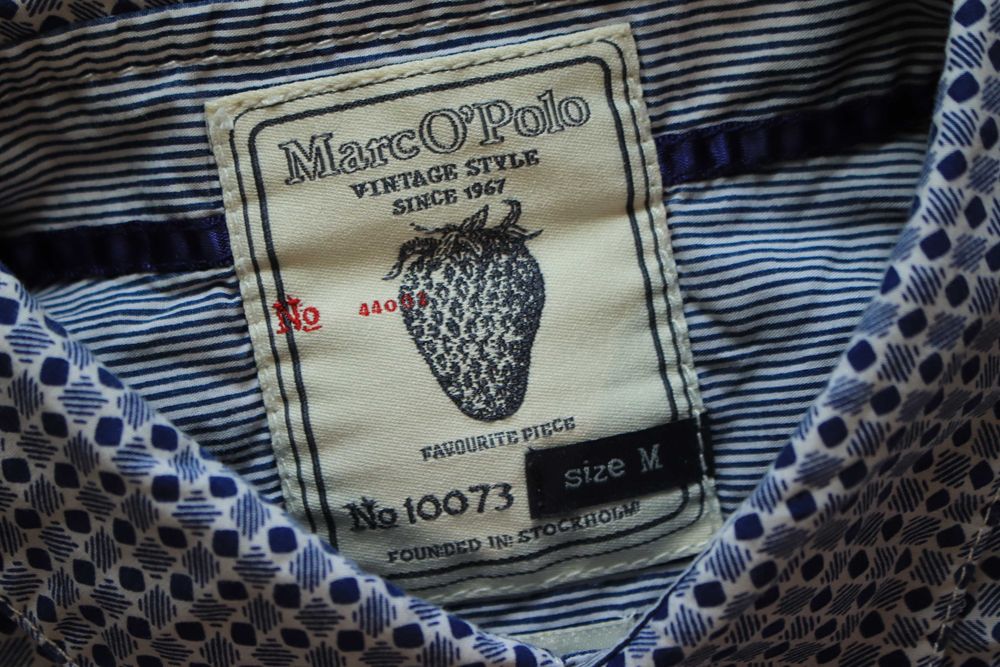 Koszula Marc O'Polo r. M nieb. dł rękaw wzór bawełniana męska