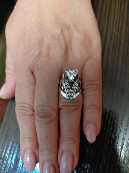 Каблучка срібна 925(кольцо,перстень,серьги)сережки 17-18,5