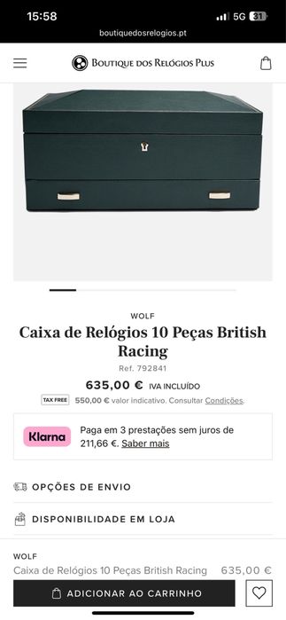 Caixa para relogios WOLF