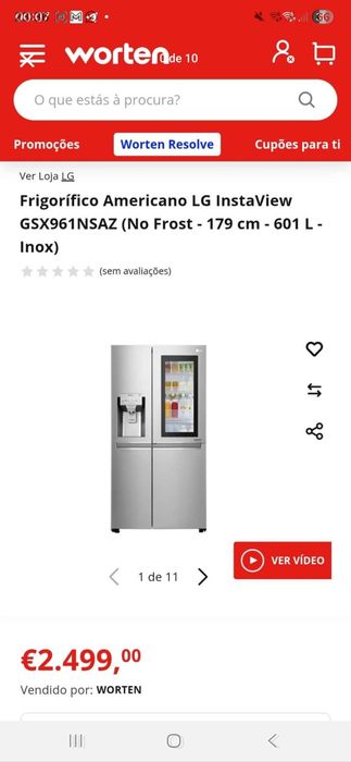 Frigorífico Americano LG InstaView ThinQ GSX961NSAZ