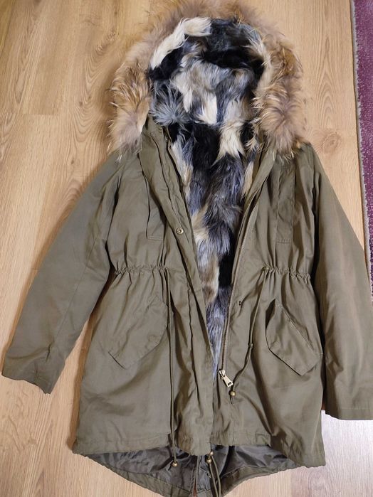 Kurtka parka z naturalnym futrem