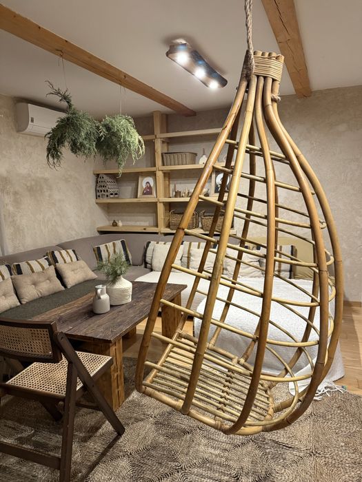 Rattanowa huśtawka fotel