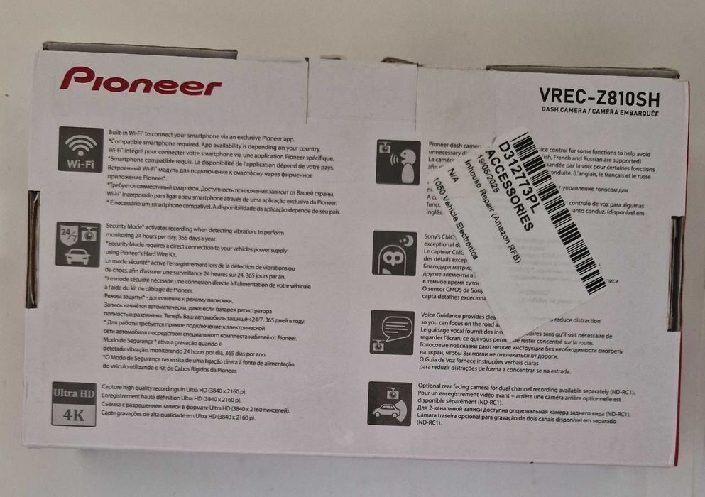 Wideorejestrator Pioneer VREC-Z810SH Kamera 4K