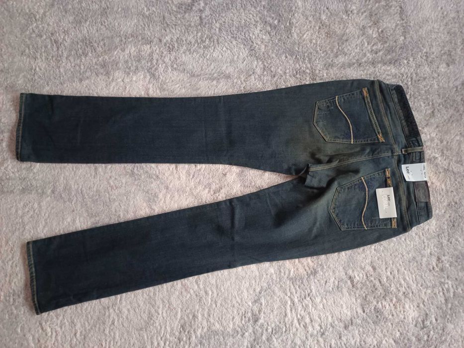 Jeansy Lee Coral Parch, nowe 25/33 kolor pod granatowy/khaki, ciemny.