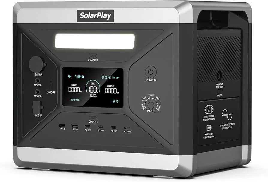 Портативна SolarPlay Q2501 зарядна станція 2400W, 2160 Вт·год​,LiFePO₄