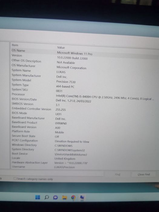 Dell Precision 7530 i5-8400H Nvidia Quadro P2000