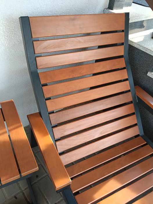 Leżak leżanka loft drewniano metalowa