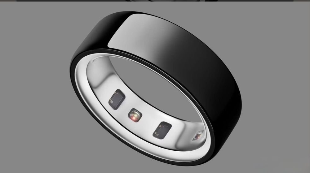 Oura ring 4 silver, black [size: 9,10]