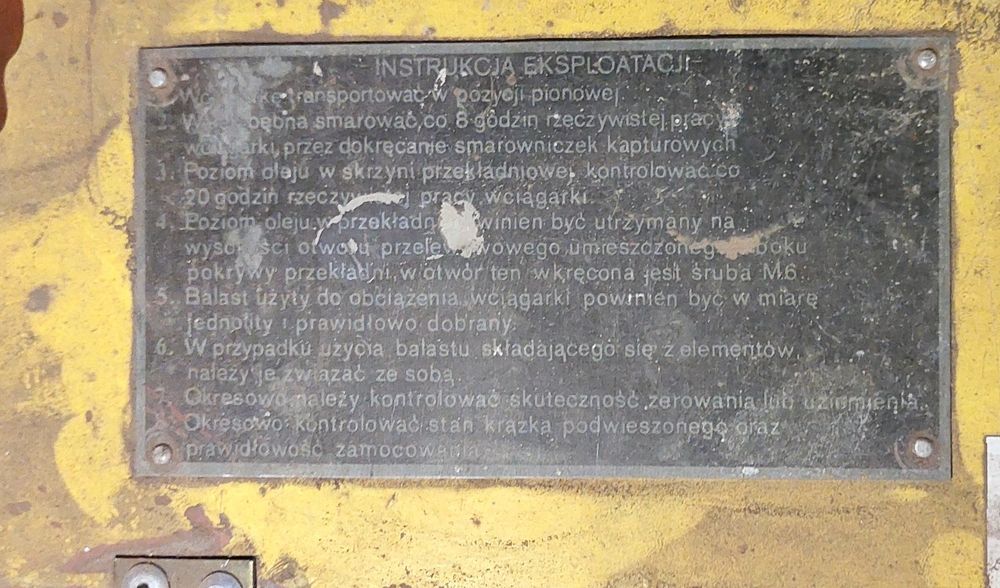Wciągarka budowlana udźwig 160 kg