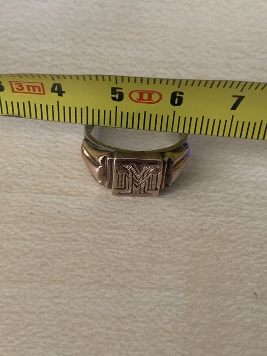 Srebro.Złoto. Sygnet srebro-złoto stary.