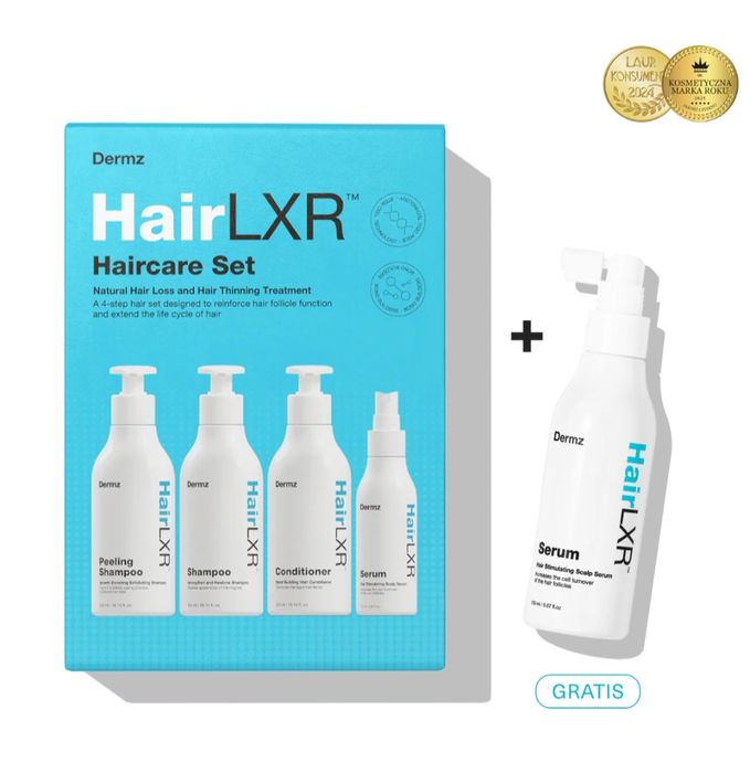 4-Stopniowy Zestaw HairLXR + Dodatkowe Serum Dermz
