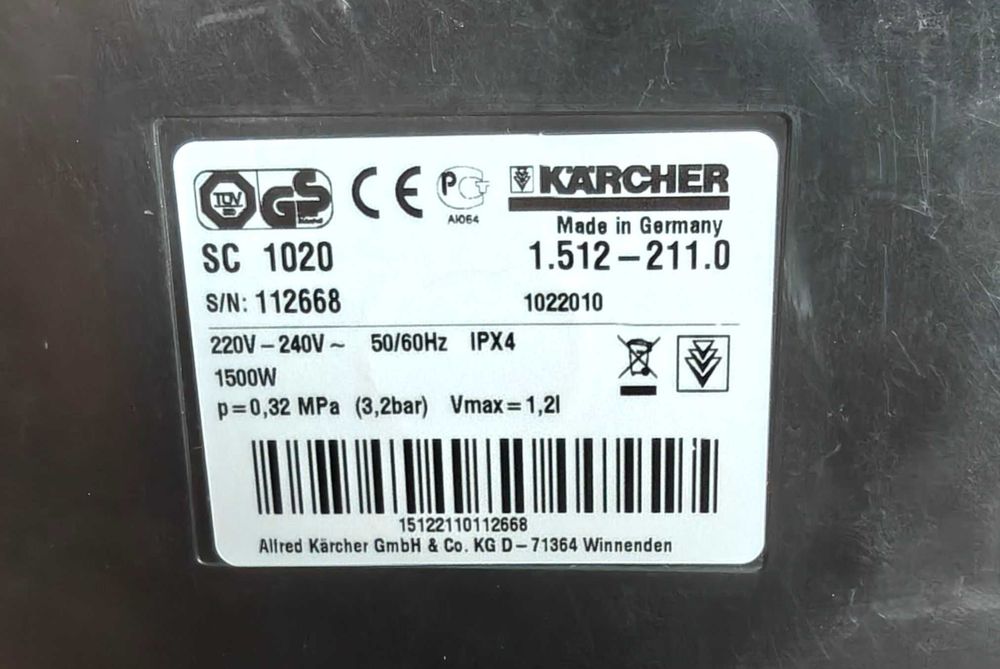 Пароочиститель KARCHER SC 1020