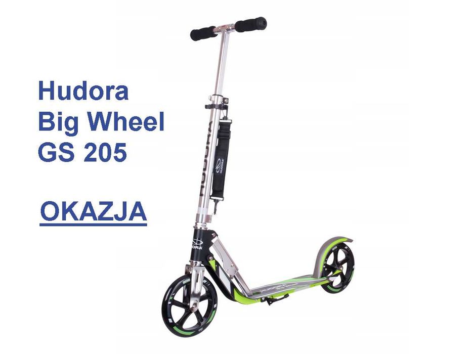 Lekka Hulajnoga Hudora Big Wheel GS 205 od 6lat Wytrzymała do 100kgALU