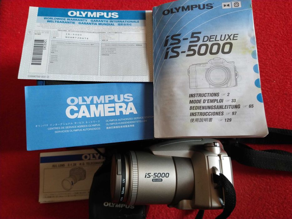 Aparat Olympus is-5000 + konwerter - stan idealny
