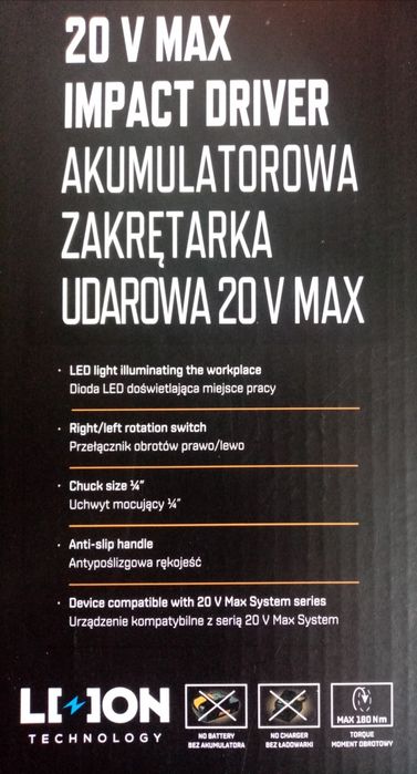 Klucz Zakrętarka udarowa akumulatorowa Niteo +walizka Nowe