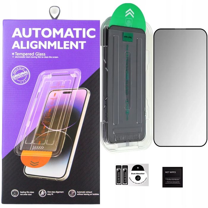 Szkło Prywatyzujące Do Iphone 16 Pro Z Ramką Do Montażu Łatwy Montaż