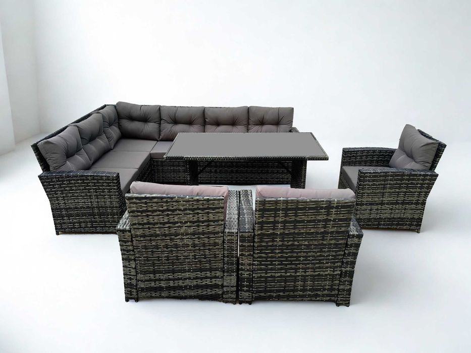 Wypoczynek ogrodowy /Narożnik + fotele / Technorattan/ 9 os / 4 kolory