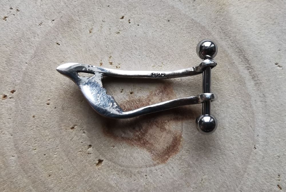 Kolczyk sztanga piercing srebro 925 cyrkonie