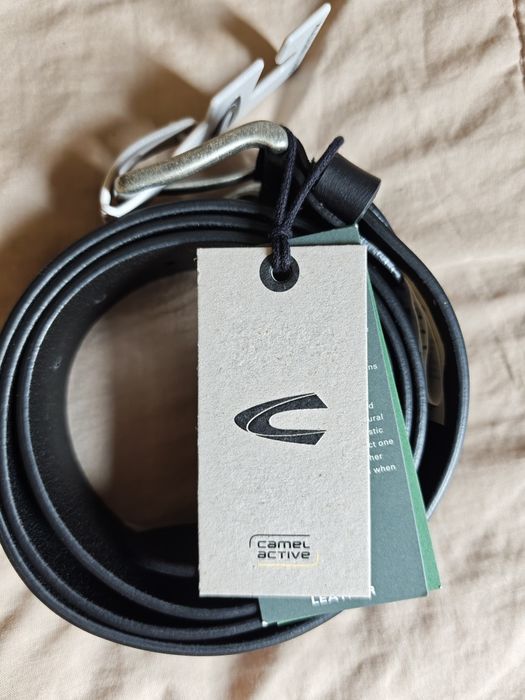 Camel Active czarny gruby skórzany pasek szerokość 4cm rozm XL jak 100-110cm