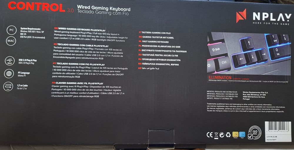 Teclado gaming NPLAY como novo