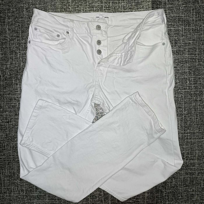 The idle man джинси чоловічі класика denim білі L