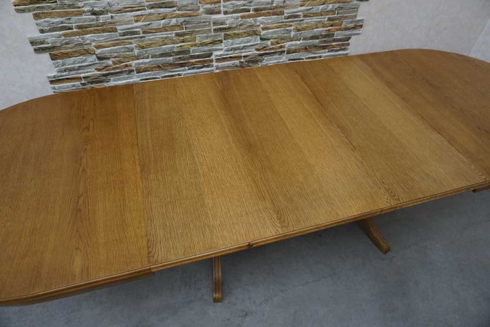 Stół Dębowy Owalny Rozkładany 3 Wstawki szer. 160 cm / 201 cm / 242 cm / 283 cm  (L-214)