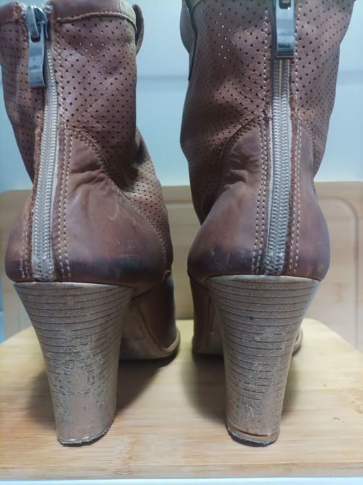 Botki damskie skórzane