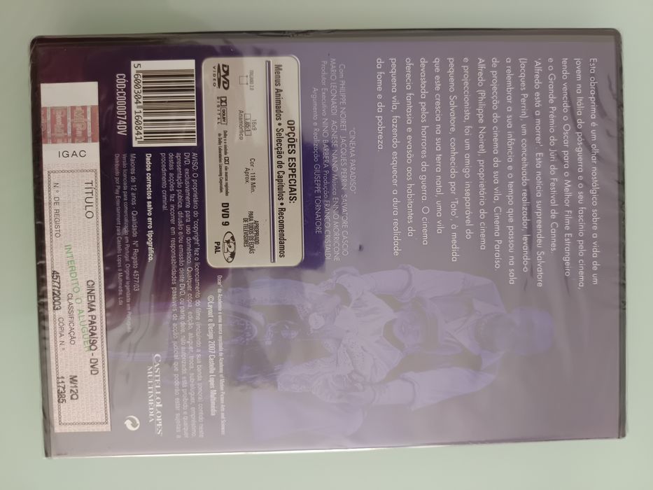DVD cinema paraíso ( novo plastificado)