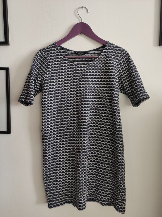 Sukienka MIDI Dorothy Perkins M 38 10 na jesień zimę wiosnę granatowa