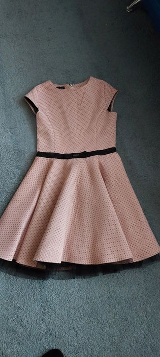 Elegancka Sukienka rozm.40 pudrowy róż jak nowa