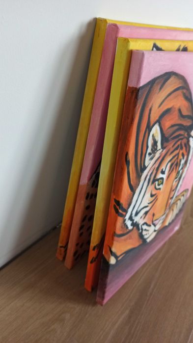 Ręcznie malowany obraz "Gepard" – Akryl na płótnie 30x40 cm