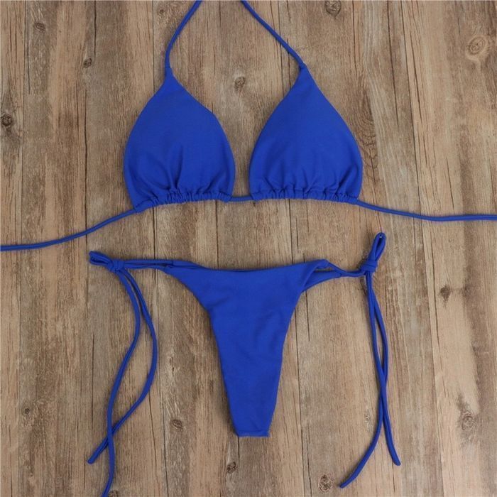 Sexy Strój Kąpielowy Wiązane Bikini Brazylijskie Stringi - XL