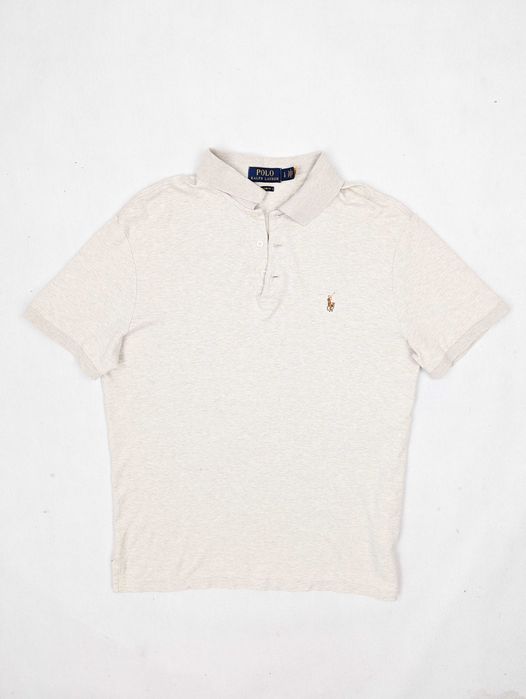 Polo Ralph Lauren beżowa koszulka polo L slim fit