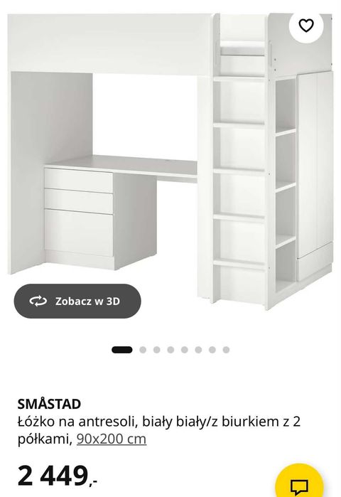 Łóżko dziecięce na antresoli Ikea