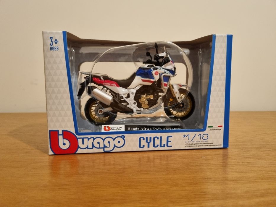 Bburago - Miniatura da Mota Honda África Twin Adventure [Escala 1:18]