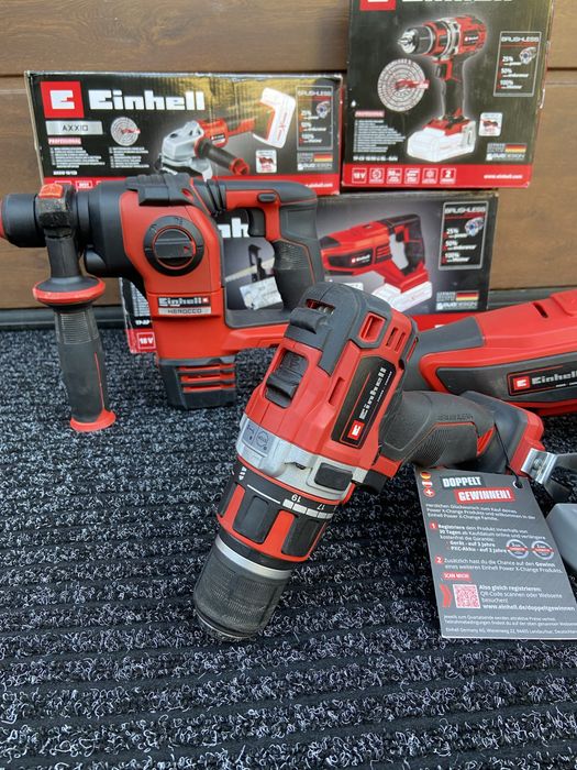 Zestaw elektronarzedzi einhell szlifierka piła młotowiertarka