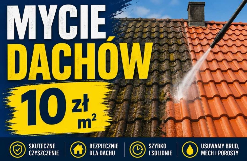 Mycie dachów elewacji kostki brukowej czyszczenie dachu malowanie